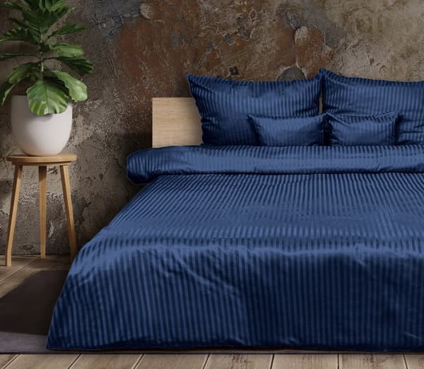 Damask sengetøj, 1 cm striber (160x200-1,70x80-2)