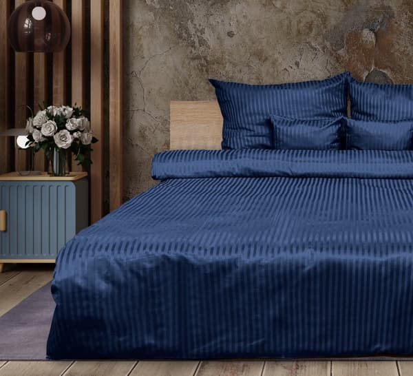Damask sengetøj, 1 cm striber (160x200-1,70x80-2)