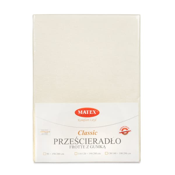 FROTTE CLASSIC dæklag 110x190, 120x200x20, ecru_02, MATEX