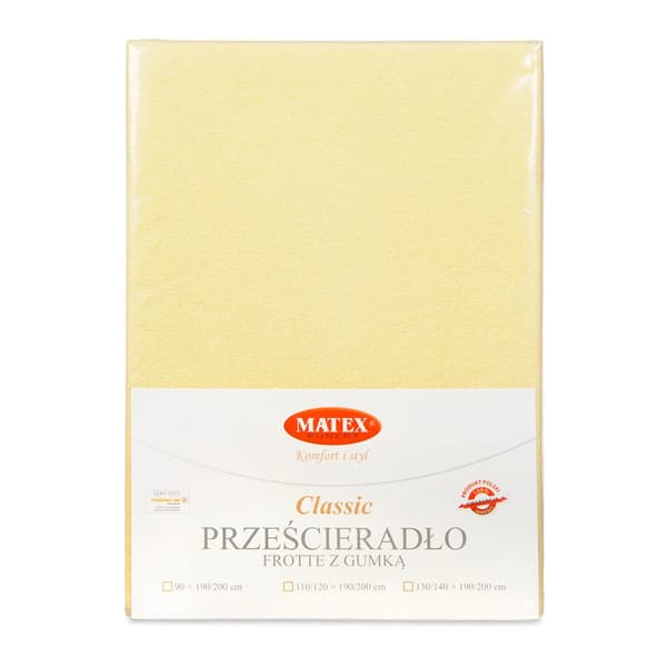 FROTTE CLASSIC lakan 130x190, 140x200x20, yellow_04, MATEX