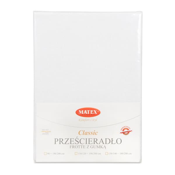 FROTTE CLASSIC lakan 150x190, 160x200x20, vit_01, MATEX