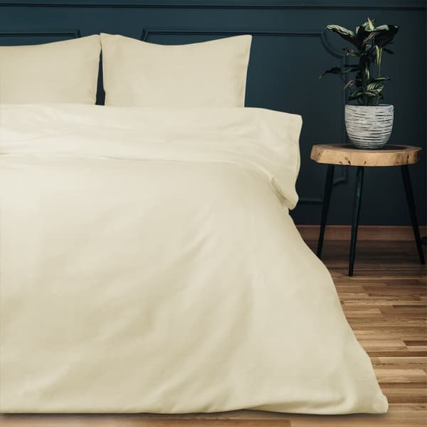 Sängkläder i bomull satin 140x200 enfärgad kräm