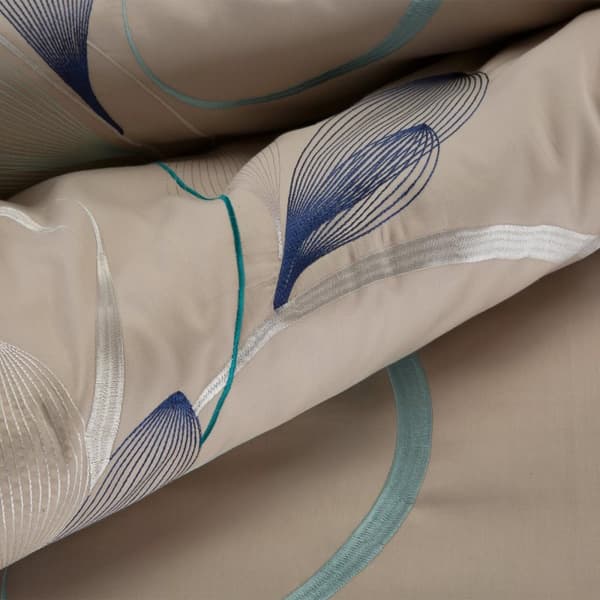 Broderade sängkläder HAFT1 160x200 Eurofirany blad beige