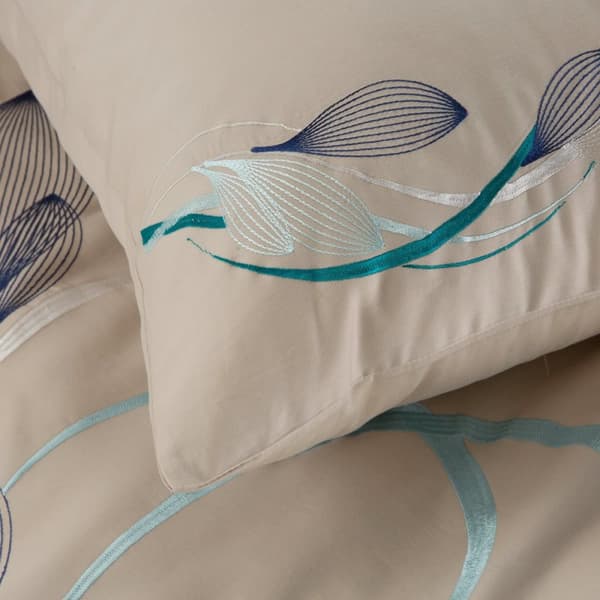 Broderade sängkläder HAFT1 160x200 Eurofirany blad beige