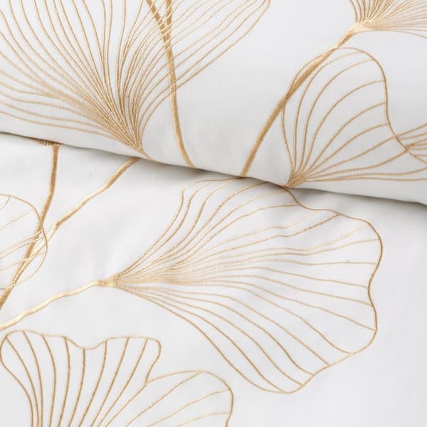 Broderade sängkläder HAFT2 160x200 Eurofirany ginko vitguld