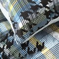 Pikkukuva 5 / 5: Vuodevaatteet laatikossa MANDY 200x220 Eurofirany sininen keltainen shekki + musta koiranhammas