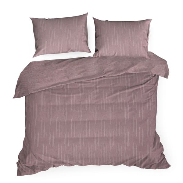 AVINION-8 Terra Collection sängkläder i bomull 160x200 Eurofirany ljung med dekorativa sömmar