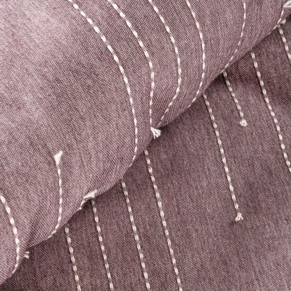AVINION-8 Terra Collection sängkläder i bomull 160x200 Eurofirany ljung med dekorativa sömmar