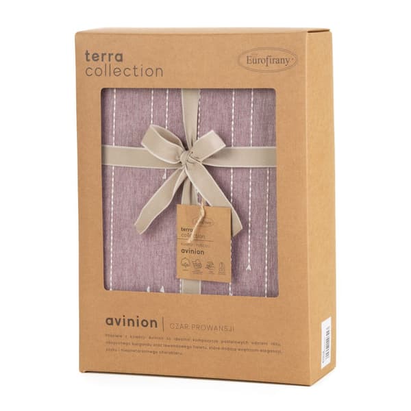 AVINION-8 Terra Collection sängkläder i bomull 160x200 Eurofirany ljung med dekorativa sömmar