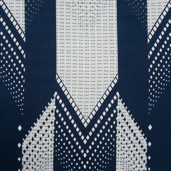 Sengetøj lavet af makosatin PALERMO-4 Terra Collection 160x200 Eurofirany hvid marineblå geometri