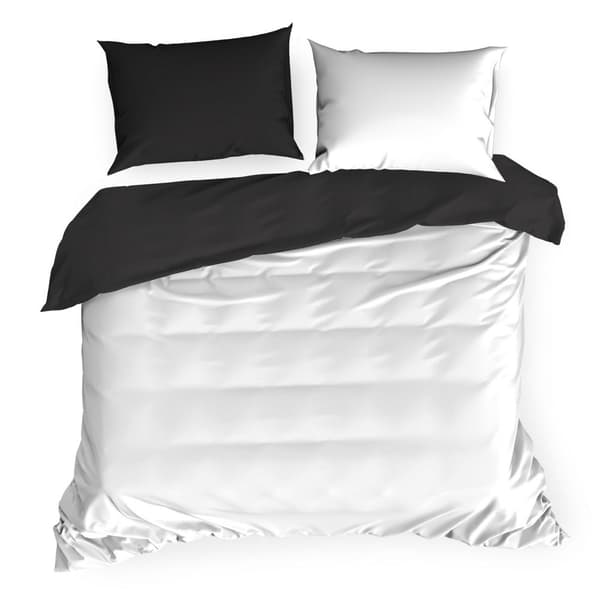 Satin sengetøj NOVA3 140x200 Eurofirany hvid sort