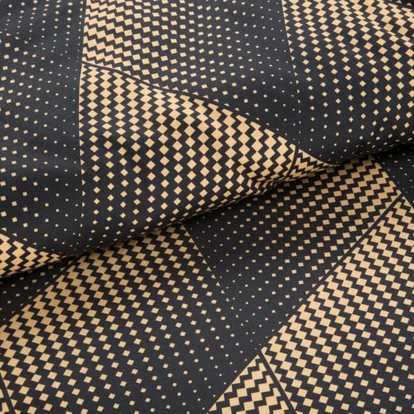 VICTORIA12 160x200 Eurofirany makosatin sengetøjssæt sort guld geometri blomster