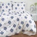 Pikkukuva 1 / 3: Jersey vuodevaatteet 200x220 JERSEYLOVE valkoiset laivastonsiniset geometriset koristeet