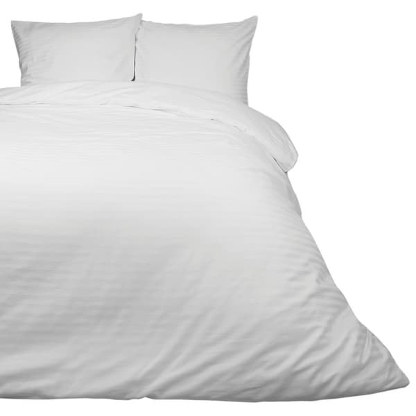 Bomuld satin sengetøj damask 180x200 hvid