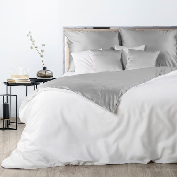 Satin sängkläder NOVA3 140x200 Eurofirany vit ljusgrå