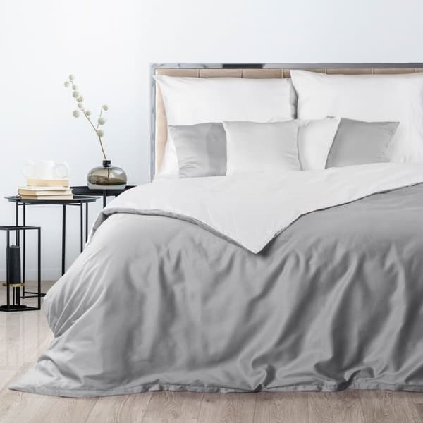Satin sängkläder NOVA3 200x220 Eurofirany vit ljusgrå