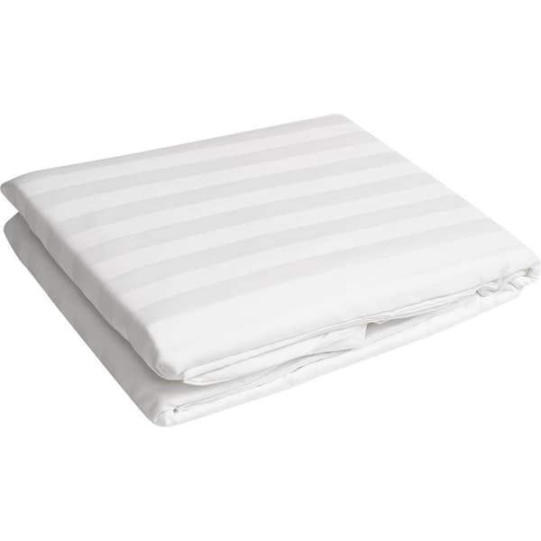 Damask dynebetræk 160x200 hvid