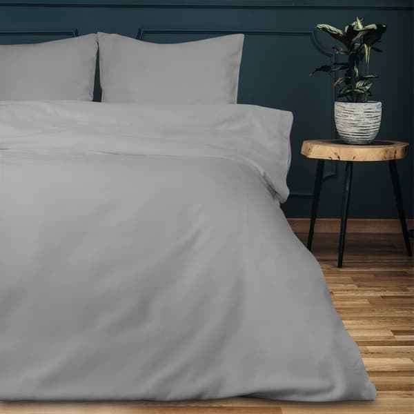 Sängkläder i bomull satin 160x200 enfärgad ask