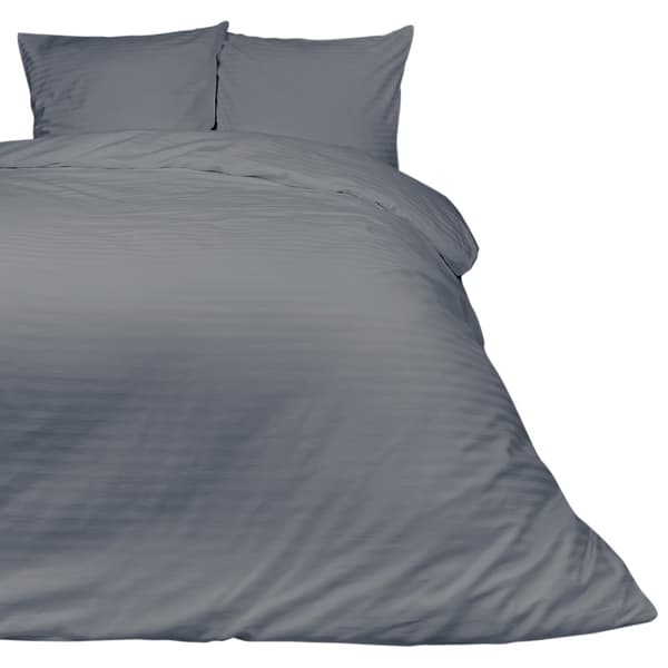 Bomuld satin sengetøj damask 140x200 antracit