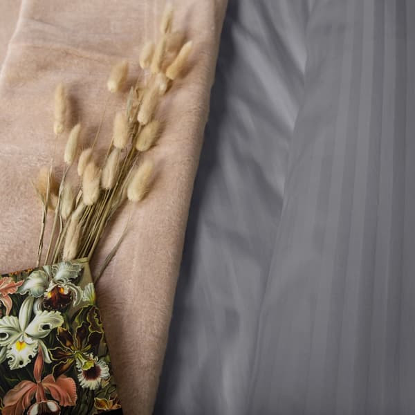 Bomuld satin sengetøj damask 140x200 antracit