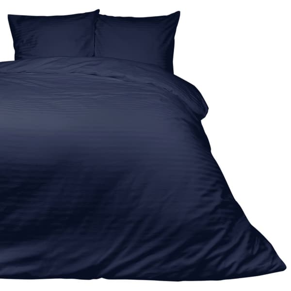 Puuvillasatiini-damastivuodevaatteet 140x200 tummansininen