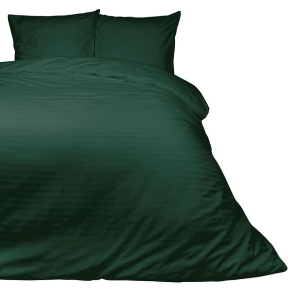 Bomuld satin sengetøj damask 140x200 mørkegrøn