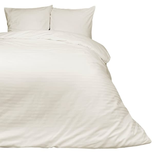 Bomuld satin damask sengetøj 140x200 creme