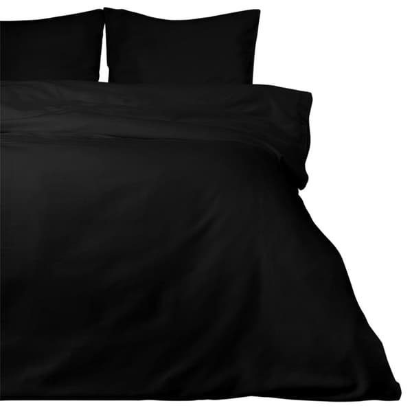 Bomuld satin sengetøj 180x200 ensfarvet sort