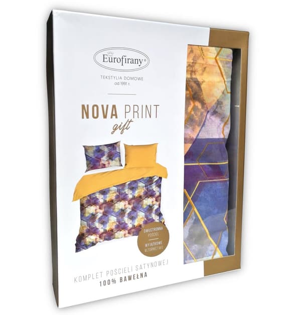 Satin sängkläder VITRAGE 200x220 Eurofirany + BOX