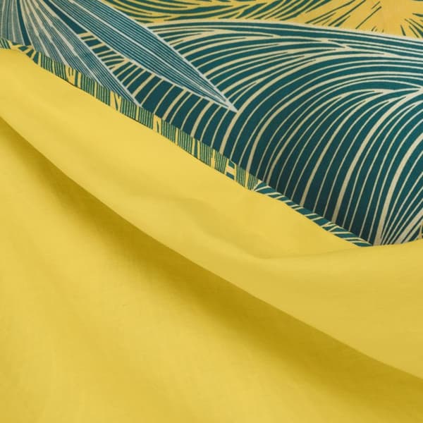 Satin sengetøj MELANIA 200x220 Eurofirany grønne gule palmeblade