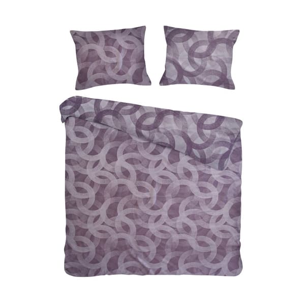 Puuvillaiset vuodevaatteet SPOTY PURPLE 160x200 COTTONLOVE JACQUARD violetti geometrinen kuvio