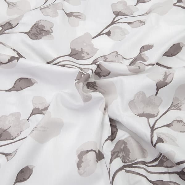 Sängkläder i bomull satin PUHA 220x200 LYX vita rosa blommor