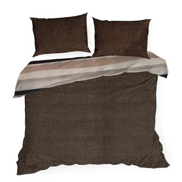 Satin sängkläder ESPRIT 200x220 Eurofirany beige bruna ränder