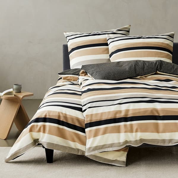 Satin sängkläder ESPRIT 200x220 Eurofirany beige bruna ränder