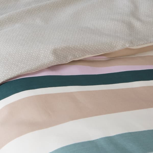Satiiniset vuodevaatteet ESPRIT 200x220 Eurofirany mintun beige pinkki raidat