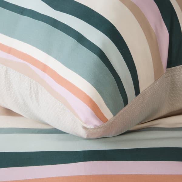Satiiniset vuodevaatteet ESPRIT 200x220 Eurofirany mintun beige pinkki raidat
