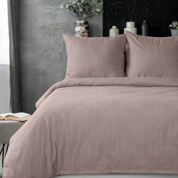ESPRIT flannel sengetøj 200x220 Eurofirany pink stribet