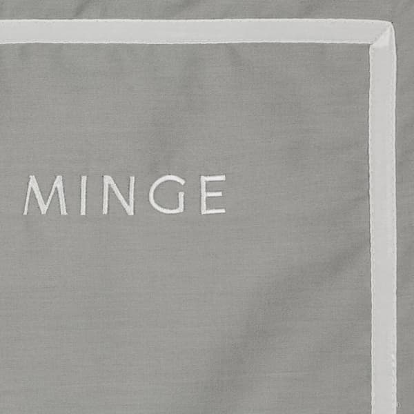 EVA satin sängkläder 160x200 Eva Minge Eurofirany grå vit passpoal broderad logotyp