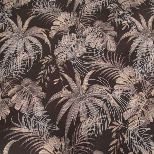 Sängset RODOS 160x200 Design91 mörkbruna beige växtmönsterblad