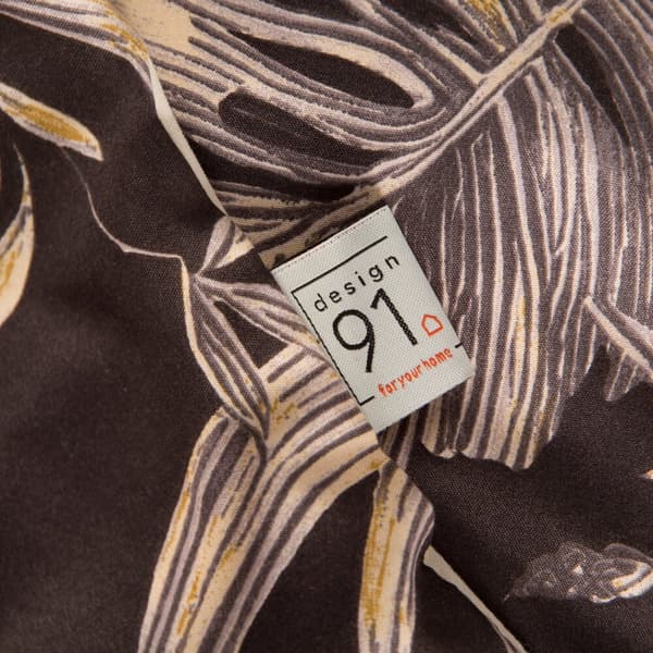 Sängset RODOS 160x200 Design91 mörkbruna beige växtmönsterblad