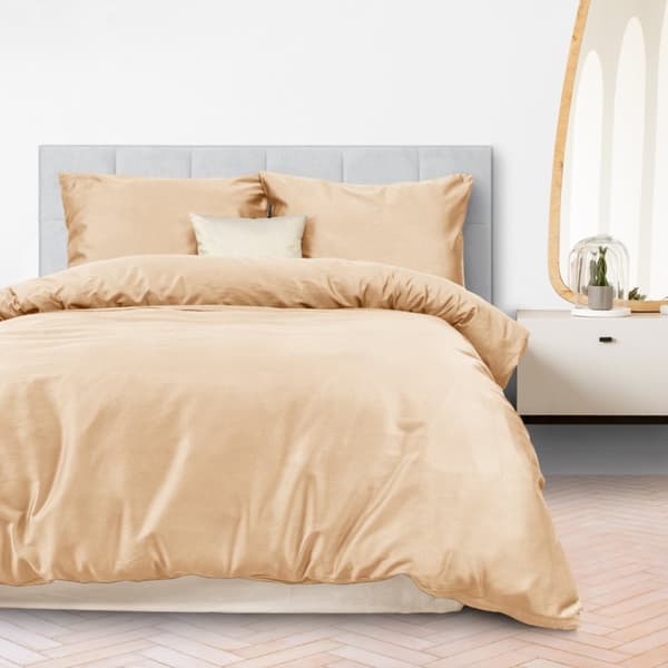 Bomuldssatin sengetøj 220x200 Darymex lys beige
