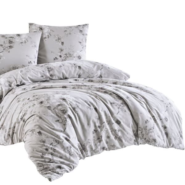 Bomull satin sängkläder EXKLUSIV PAREDES 160x200 Darymex beige grå blommor