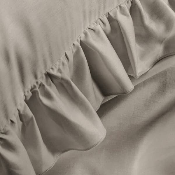 Satin sengetøj VENUS 200x220 Eurofirany lysebrun med dikkedarer