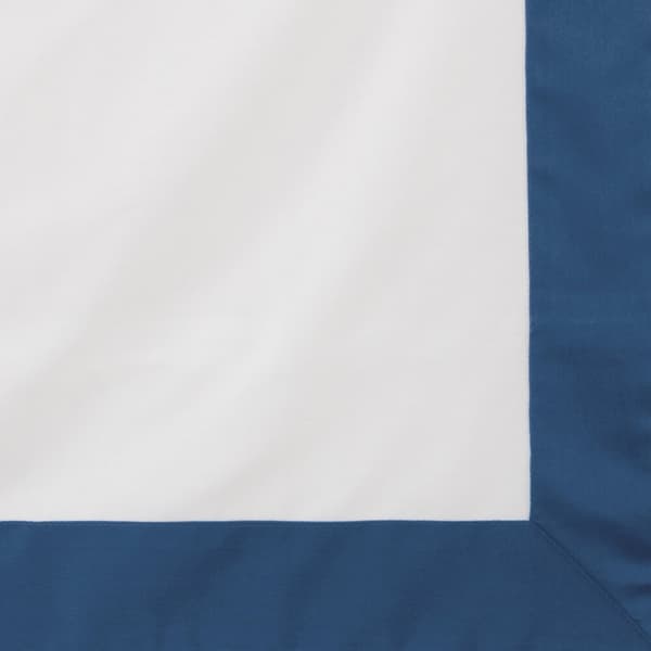 LAURA satiinivuodevaatteet 200x220 Eurofirany valkoinen laivastonsininen canta