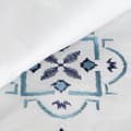 Miniatyrbillede 5 af 6: Satin sengetøj BRODERI Eurofirany 160x200 hvid blå geometrisk broderi