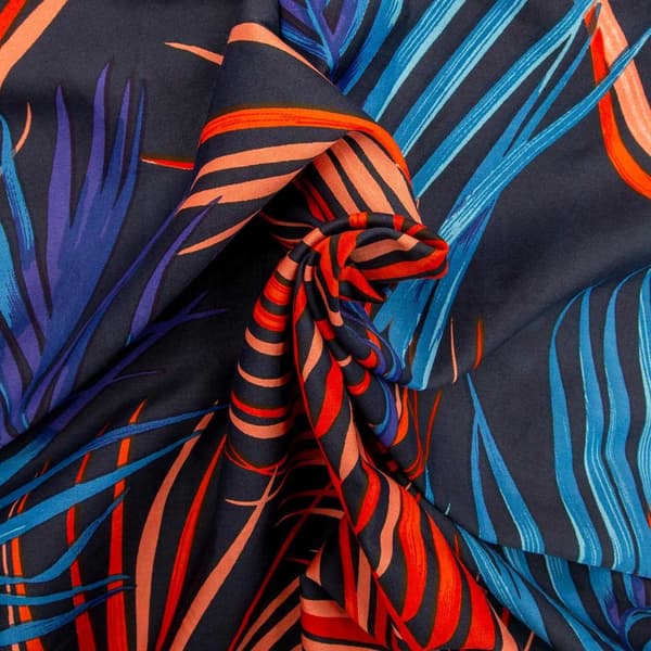 Sängkläder i bomull satin SATYNLOVE 180x200 Darymex palmer marinblå röd