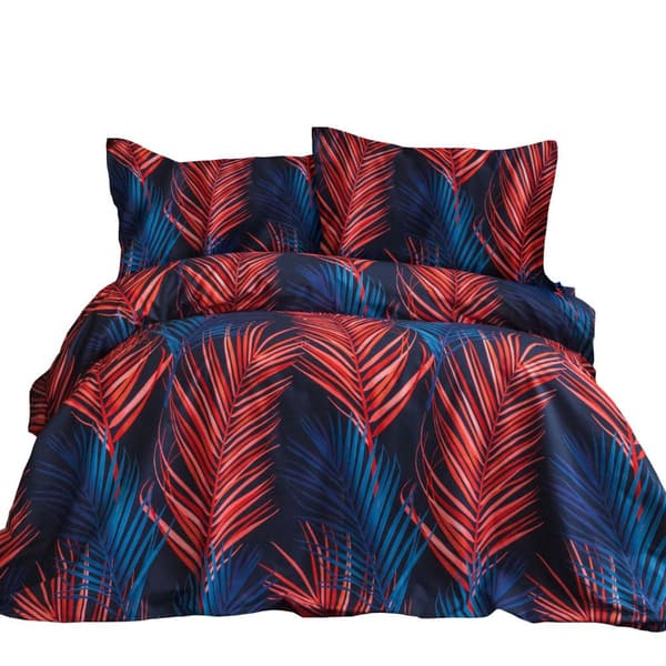 Sängkläder i bomull satin SATYNLOVE 180x200 Darymex palmer marinblå röd