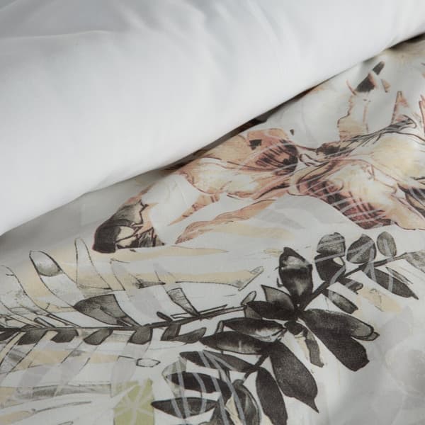 ARINA 140x200 Sängställ Design91 Vit krämfärgad pastell botaniskt tryck