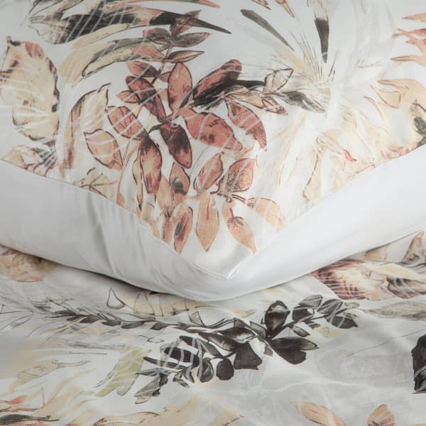 ARINA 140x200 Sängställ Design91 Vit krämfärgad pastell botaniskt tryck