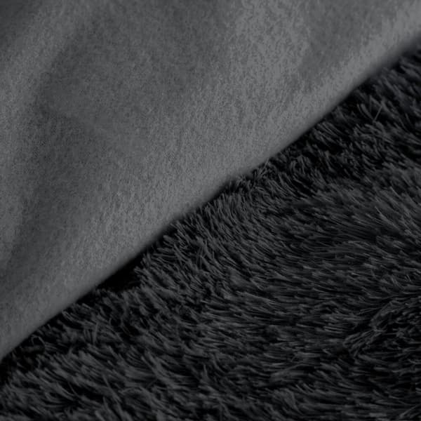 TIFFANY sengetøj 200x220 Design91 sort med pelsstruktur